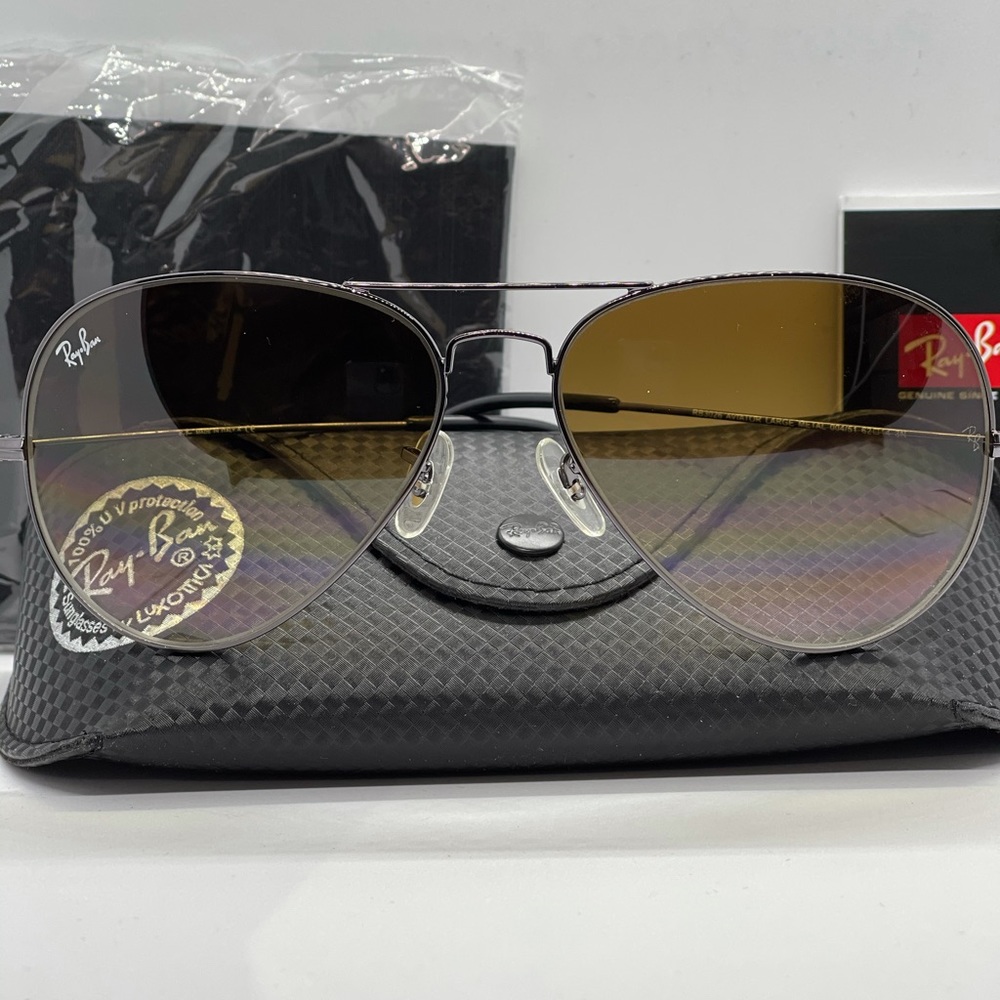 BNIB Rayban Gun/ Gray Gradient Len Rb3025 SZ:62 - Picture 7 of 8
